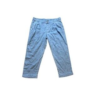 AnyBody Womens Drapey Denim Pull On Tapered Ankle Pants Jeans Size Medium Petite